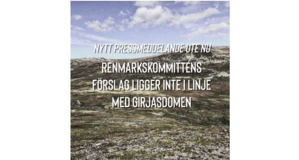 Renmarkskommitténs förslag ligger inte i linje med Girjasdomen